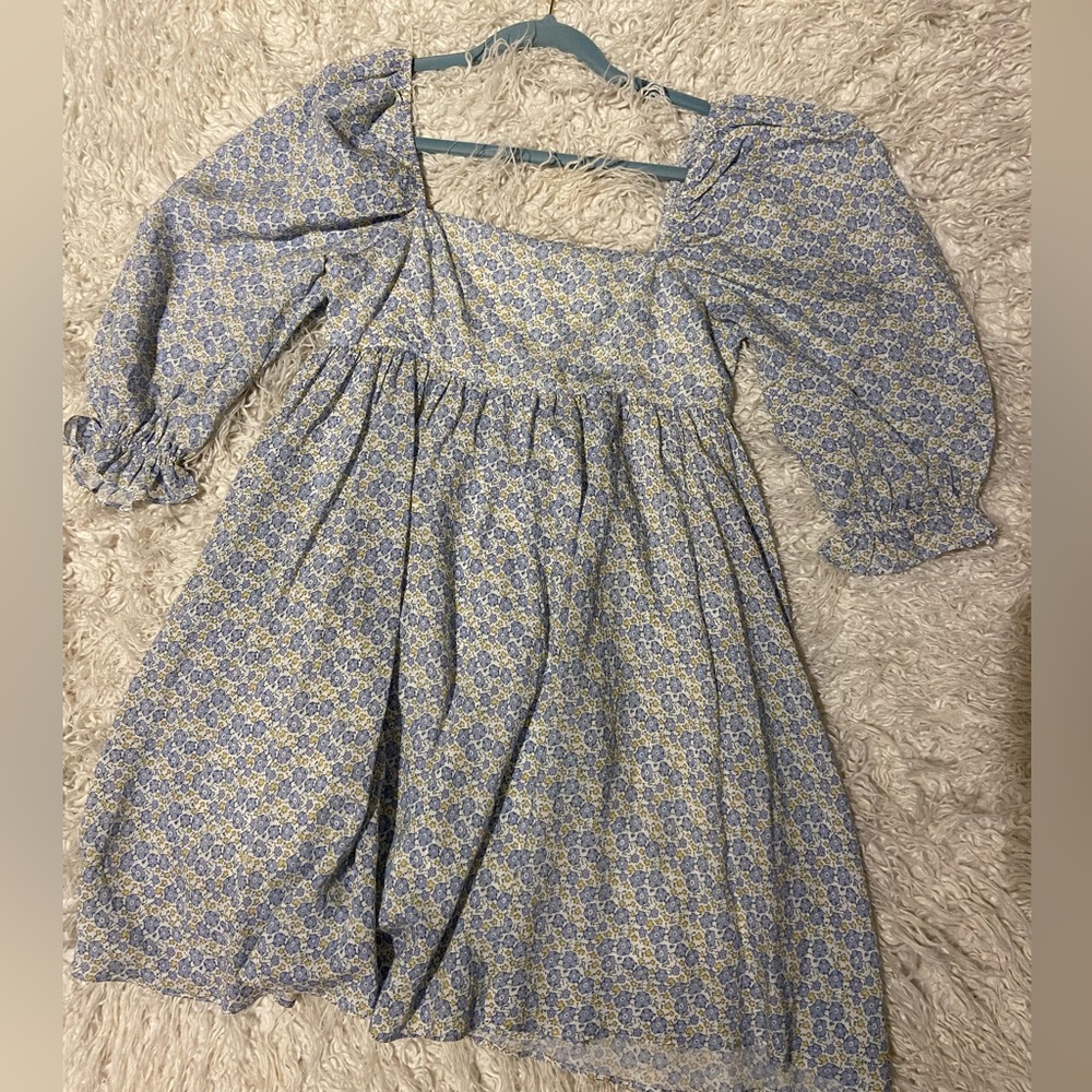 Storia Blue Floral Babydoll Dress Gem
